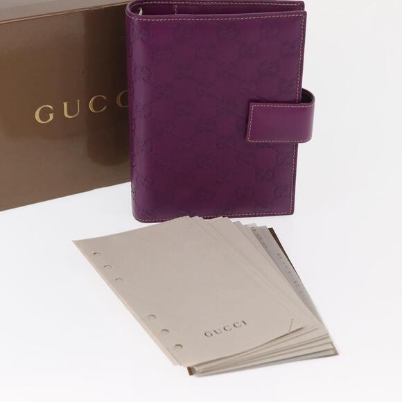 GUCCI GG Canvas Guccissima Day Planner Cover Purple 115241 2888 Auth yk20133A - Picture 12 of 16